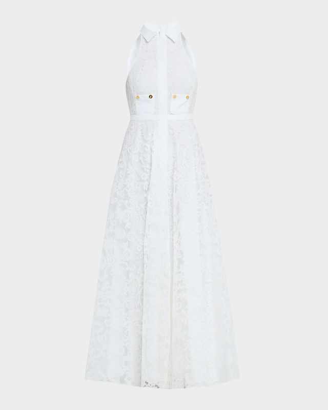 Sleeveless Lace Maxi Shirtdress